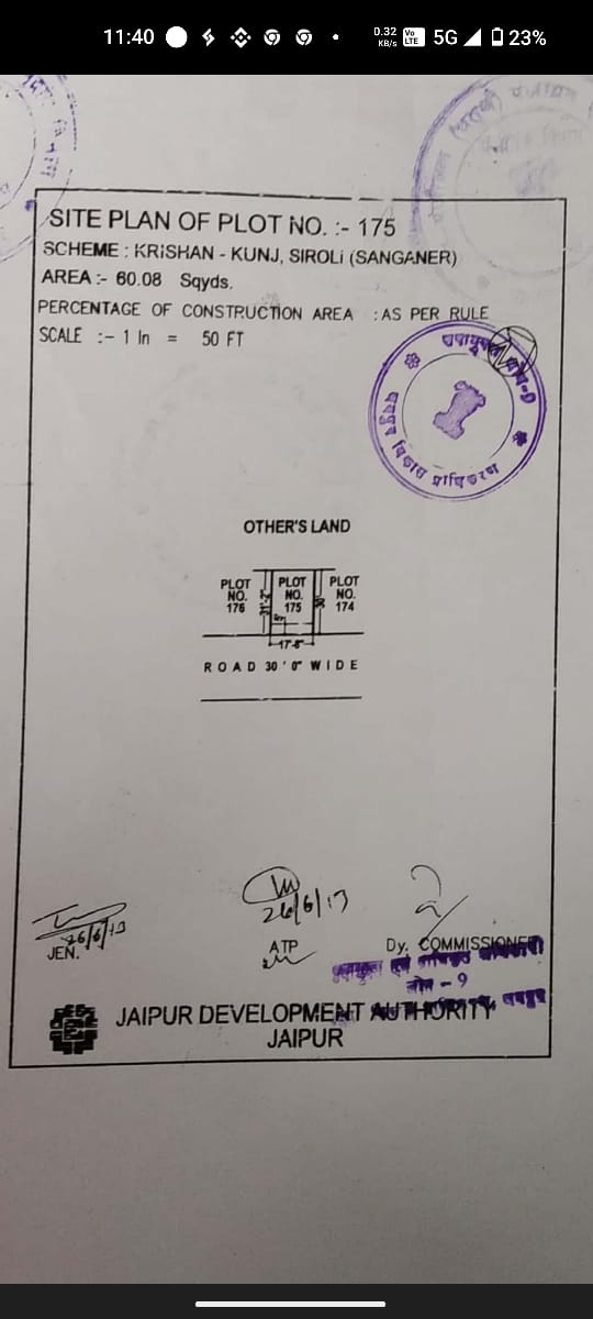 Plot 60 sqyd - Krishan Kunj siroli , Jagatpura